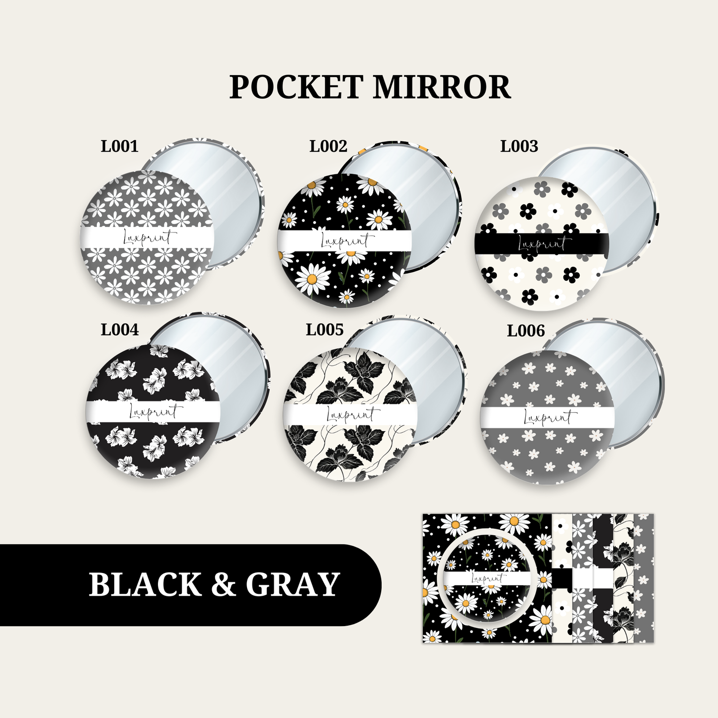 Customized Pocket Mirror | BLACK